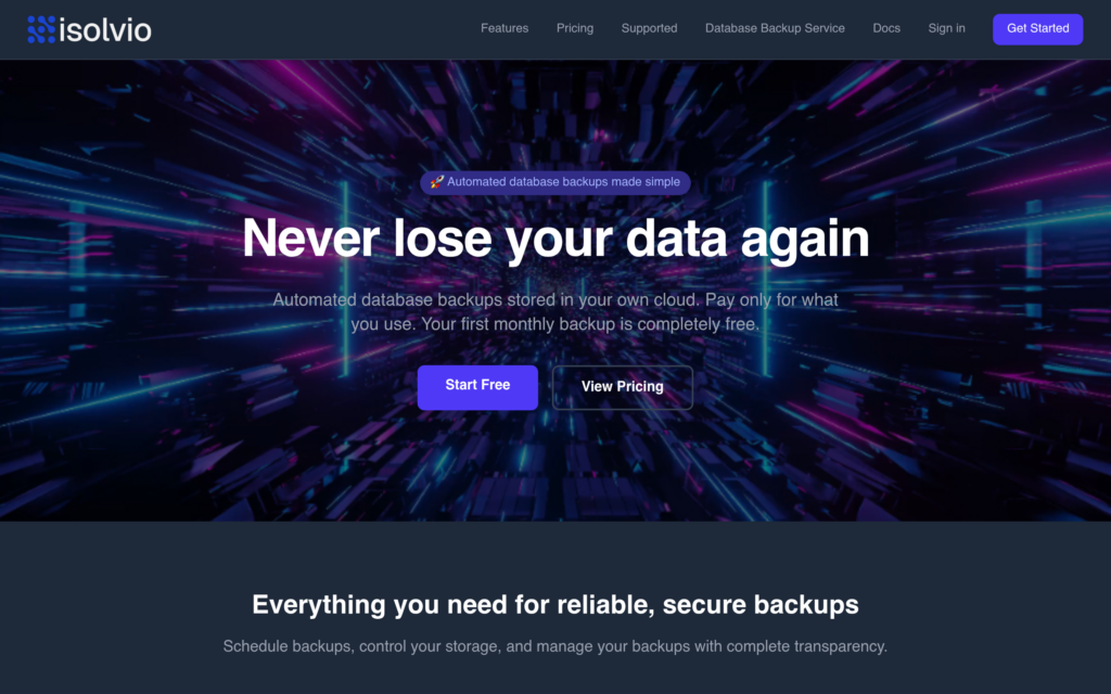 Isolvio SaaS-platform voor geautomatiseerde database-backups door Ivesa